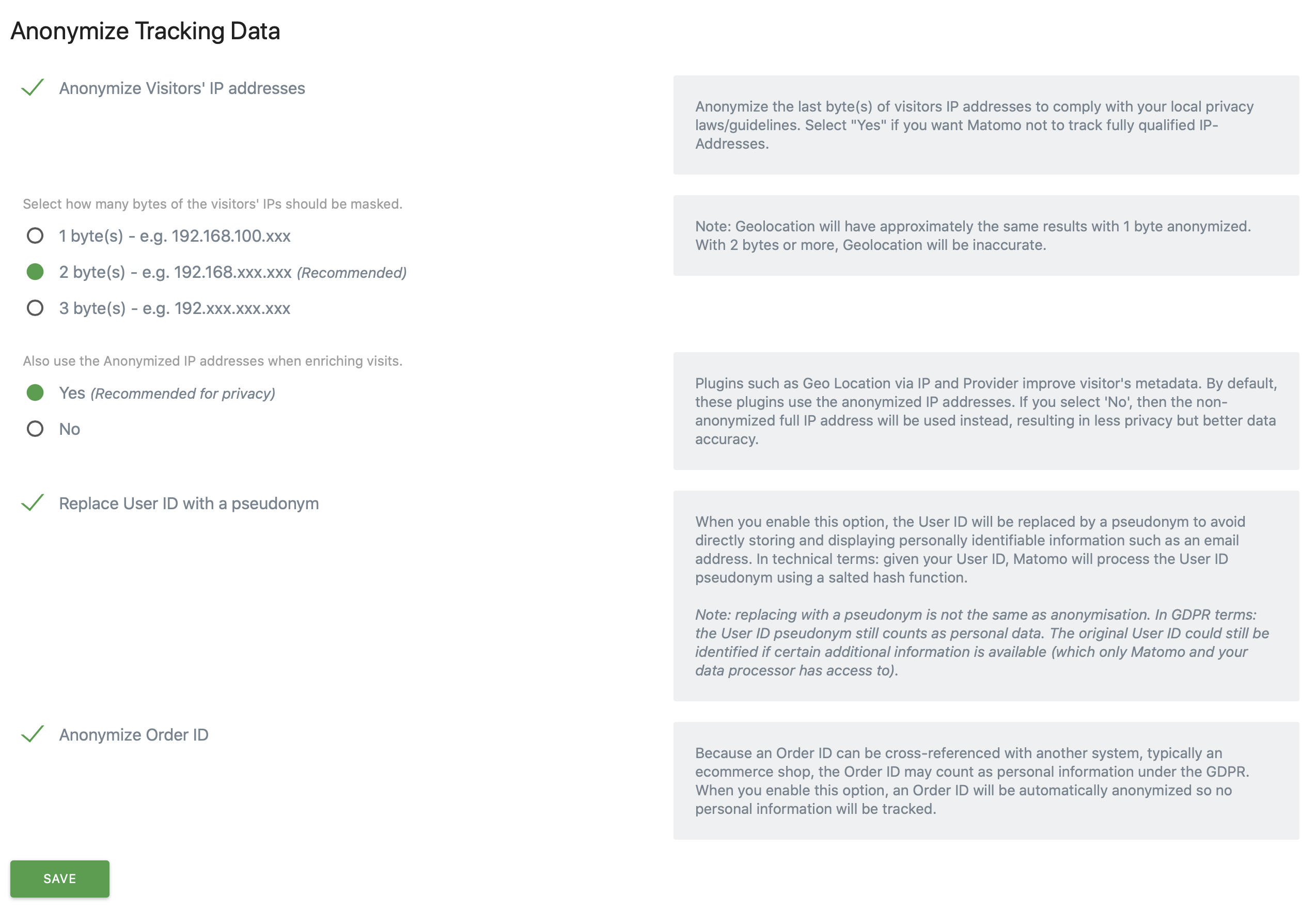 Yes, these are the actual settings from this site's analytics control panel 🙂