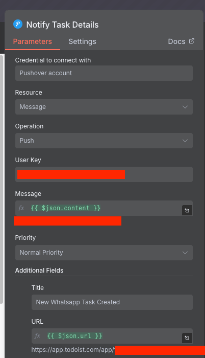 From WhatsApp to Todoist: an n8n + Whatsmeow automation